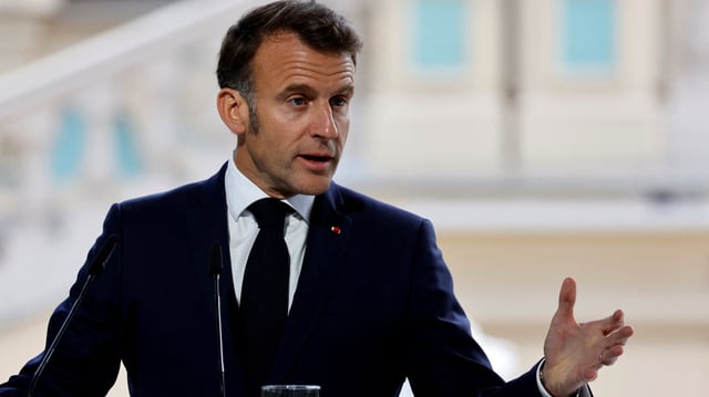 Emmanuel Macron à Kiev, en Ukraine, le 10 mai 2025.