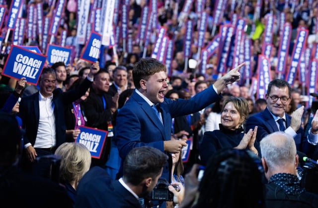 Gus Walz at the Democratic National Convention on Aug. 21, 2024.