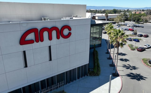 The AMC NewPark 12 theatre in Newark, California, in August 2022.
