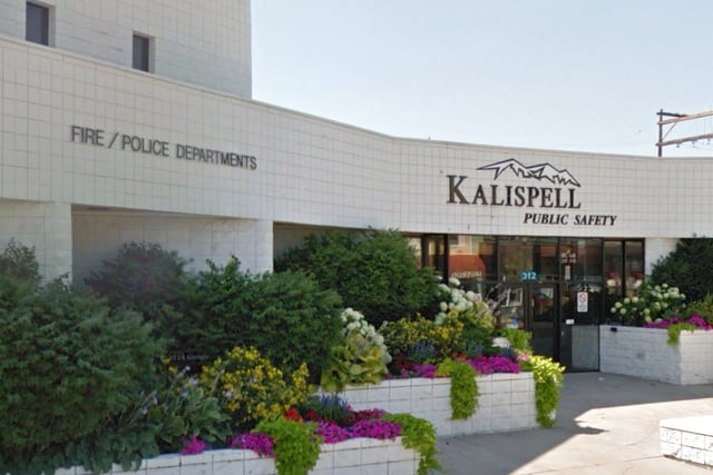 An exterior view of the Kalispell Public Safety building, in Kalispell, Mont.