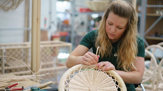 Crafters at Soane Britain are trying to keep rattan weaving alive in Britain at their workshop in Thurmaston, Leicestershire