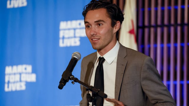David Hogg speaks at a March for Our Lives town hall at East LA College on Sept. 8, 2023. Photo: Robert Gauthier/Los Angeles Times via Getty Images