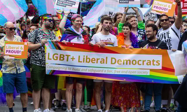 LGBT+ Lib Dems at a Pride event. (Getty)