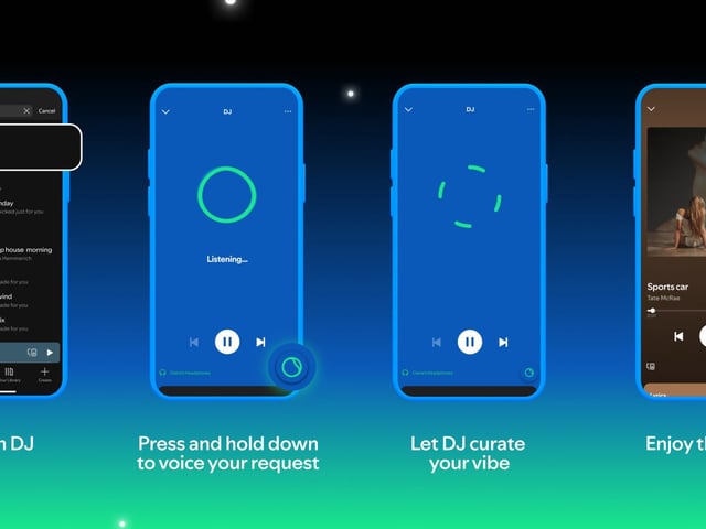 A preview of DJ requests on the Spotify app, 