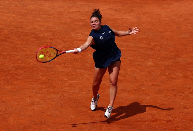 Tennis - Italian Open - Foro Italico, Rome, Italy - May 13, 2025 Italy's Jasmine Paolini in action during her quarter final match against Russia's Diana Shnaider REUTERS/Yves Herman