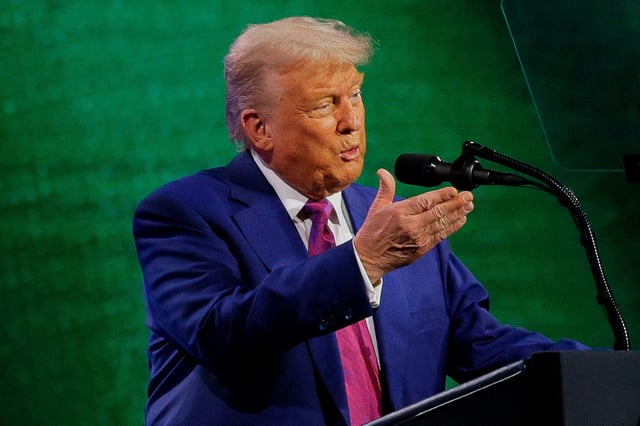 U.S. President Donald Trump attends the Saudi-U.S. Investment Forum, in Riyadh, Saudi Arabia, May 13, 2025. REUTERS/Brian Snyder