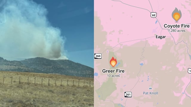 A wildfire that ignited in Greer, Arizona, has burned approximately 10 acres of land.