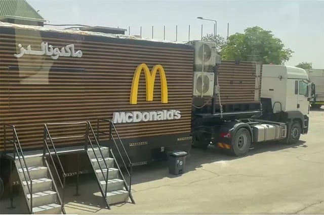 Parked outside the “Media Oasis,” the media hub hosting journalists and showcasing Saudi innovation, the truck was first spotted by i24 News journalist Mordechai Wagenheim, who documented it on X. (@Mike_Wagenheim via X.com)