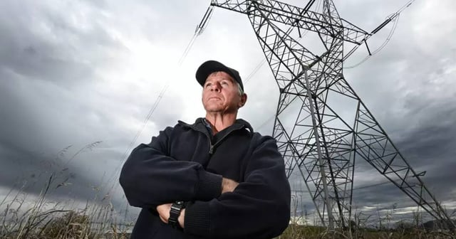 Valley Alliance president Tim White isn't happy with the state government's approach to building massive power lines through his neighbourhood. Picture by Gareth Gardner, form file