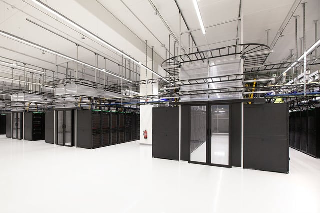Interior del centro de datos de Merlin Properties en Barcelona