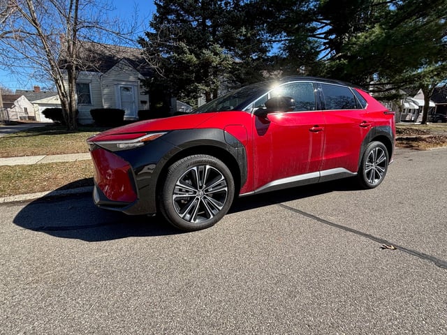 2025 Toyota bZ4X's range on a charge is 252 miles for front-wheel drive, 222 miles with AWD.