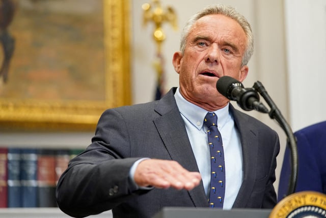 U.S. Health and Human Services (HHS) Secretary Robert F. Kennedy Jr. speaks as he attends a press conference in the Roosevelt Room at the White House in Washington, D.C., U.S., May 12, 2025. REUTERS/Nathan Howard/File Photo