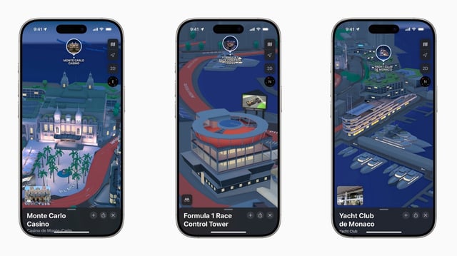 Nachtansichten von Monte Carlo in Apple Karten