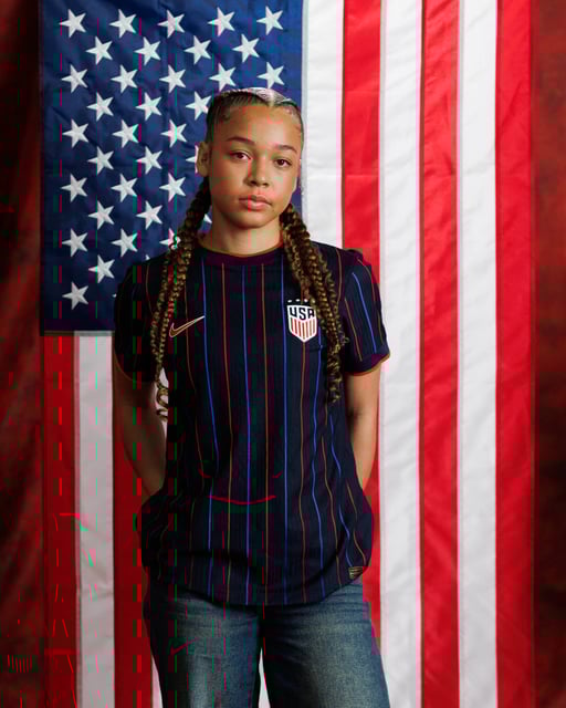 Savy King of the United States poses during a USWNT portrait session on February 17, 2025 in Houston, Texas. (Photo by Andrea Vilchez/ISI Photos/USSF/Getty Images for USSF)