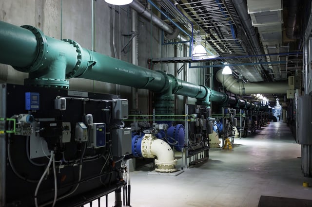 Equipment sits inside the Sweeney Water Treatment Plant, which processes water for much of New Hanover County in Wilmington, N.C., Monday, April 28, 2025. (AP Photo/Ben McKeown)