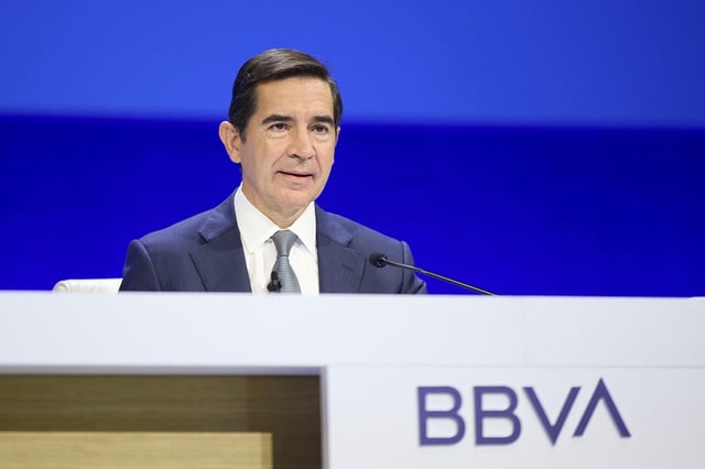 El presidente del BBVA, Carlos Torres Vila, durante una junta de accionistas.