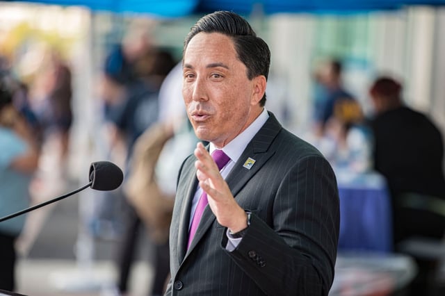 San Diego Mayor Todd Gloria speaks at 2022 Comic-Con International Opening Day Ceremonies at San Diego Convention Center on July 21, 2022.