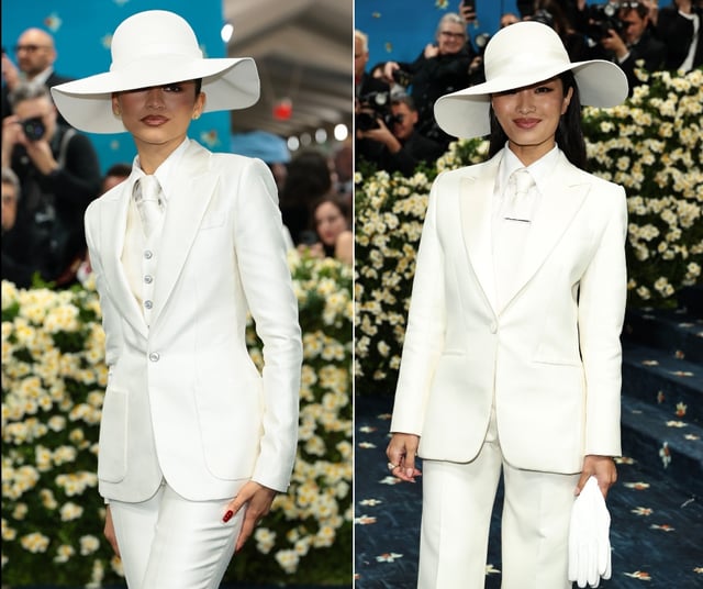 Zendaya, left, and Anna Sawai both wore similar outfits while attending the Met Gala on May 5, 2025.