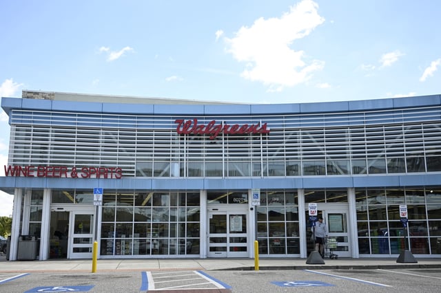 The exterior of a Walgreens pharmacy store on March 27, 2025, in Orlando, Florida.