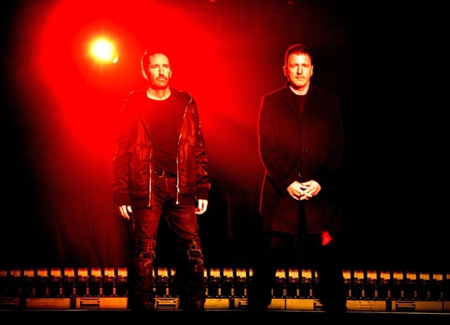 Trent Reznor and Atticus Ross (pictured at the Disney Entertainment Showcase at D23: The Ultimate Disney Fan Event in Anaheim, California on Aug. 09, 2024) will host the inaugural Future Ruins Festival at the Los Angeles Equestrian Center on Saturday, Nov. 8. (Photo by Araya Doheny, Getty Images)