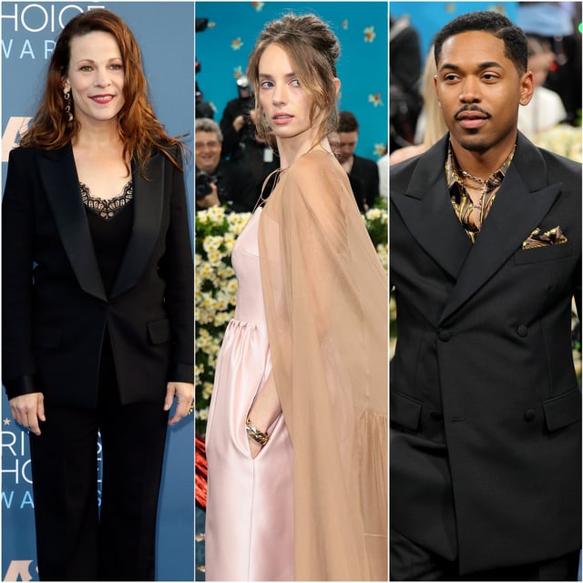 Lili Taylor arrives at the 22nd Annual Critics' Choice Awards on Dec. 11, 2016. / Maya Hawke at the 2025 Met Gala on May 5, 2025 in New York City. / Kelvin Harrison Jr. attends the 2025 Met Gala on May 5, 2025.