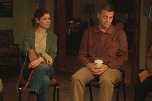 Tami (Kate Mara) and Craig (Tim Robinson) participate in a cancer survivor’s support group in “Friendship.”