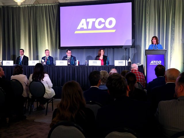  Nancy Southern, chair and CEO of ATCO Ltd., speaks during their annual general meeting in Calgary on Wednesday, May 14, 2025.