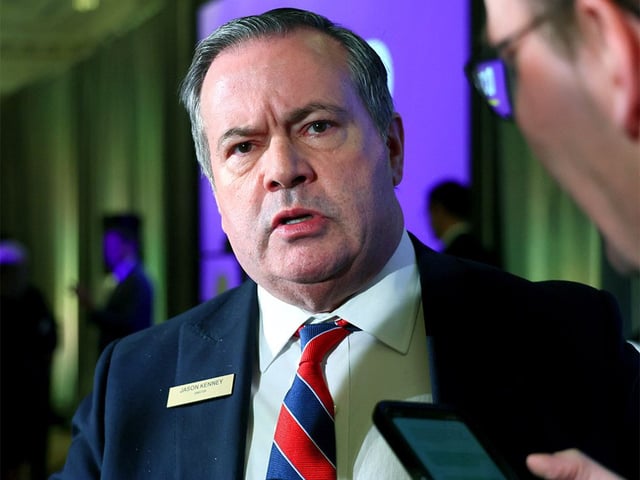  Jason Kenney is seen during the ATCO Ltd. annual general meeting in Calgary on Wednesday, May 14, 2025.