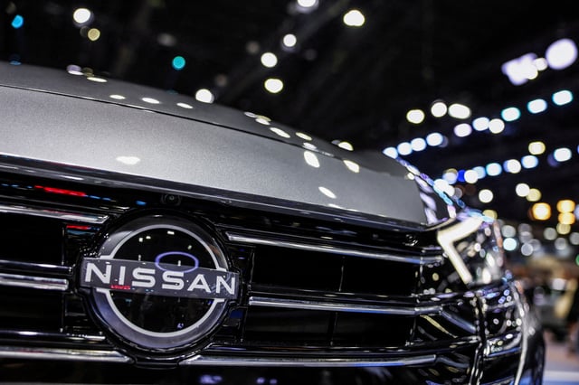 The Nissan logo is displayed, at the 46th Bangkok International Motor Show in Bangkok, Thailand, March 24, 2025. REUTERS/Chalinee Thirasupa/File Photo