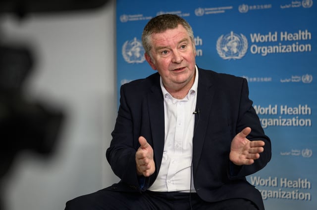 World Health Organisation (WHO) Executive Director of Health emergencies programme Michael Ryan, answers questions during an interview with AFP at the headquarters of the WHO in Geneva on December 7, 2021 (Photo by Fabrice COFFRINI / AFP) (Photo by FABRICE COFFRINI/AFP via Getty Images)