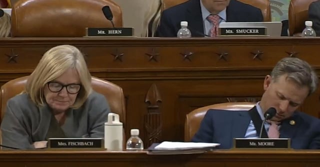 Rep. Michelle Fischbach nudged her colleague Rep. Blake Moore awake to cast a vote on Wednesday.