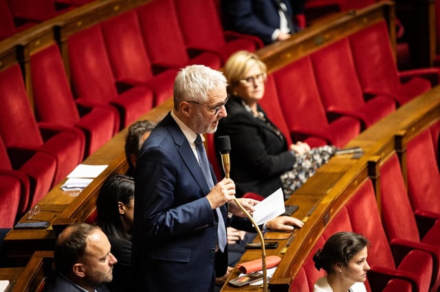 Le député Christophe Marion (Renaissance), lors d’une séance de questions au gouvernement à l’Assemblée nationale, le 14 mai.