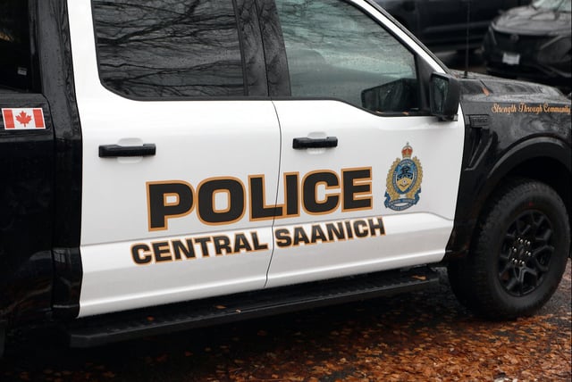 A Central Saanich police vehicle is seen in Central Saanich, a district municipality in Greater Victoria, B.C., on December 20, 2024. THE CANADIAN PRESS/Chad Hipolito