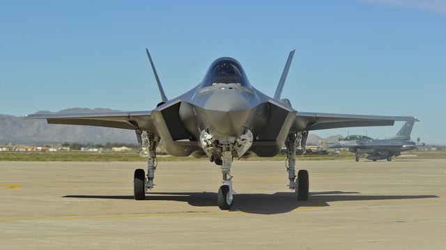 A F-35 Lightning II aircraft at Luke Air Force Base.