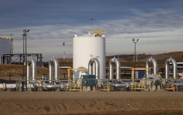 Pipeline facilities now owned by South Bow Corp. are seen in Hardisty, Alta., on Friday, Nov. 6, 2015. THE CANADIAN PRESS/Jeff McIntosh