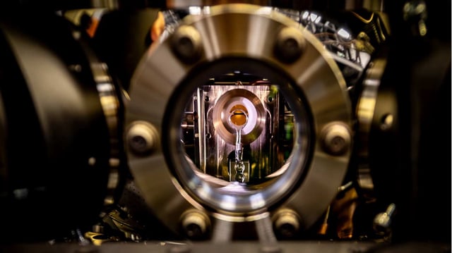 Inside the trapped-ion quantum computer at the University of Sydney Nano Institute.