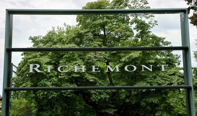 The logo of the luxury goods company Richemont is pictured at its headquarters in Bellevue near Geneva, Switzerland, June 2, 2022. REUTERS/Denis Balibouse/File Photo