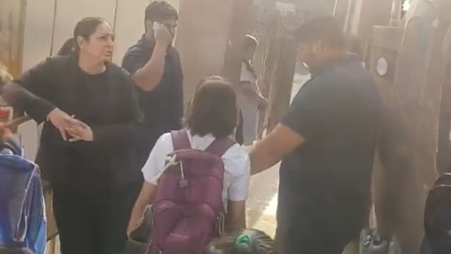 Four male and two female bouncers were seen vetting students at the entrance of Delhi Public School in Dwarka. 