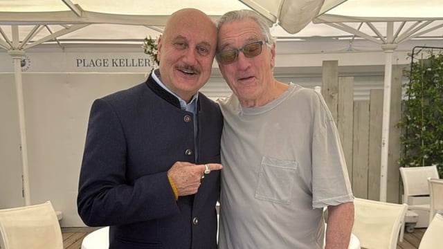 Anupam Kher and Robert De Niro meet at Cannes Film Festival. 