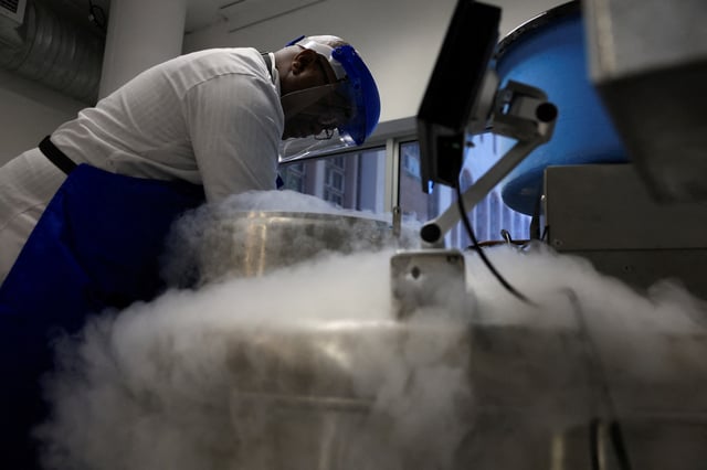 Scientific officer Asiphe Besethi works in the research lab at the University of Cape Town's Institute of Infectious Disease and Molecular Medicine, in Cape Town, South Africa February 17, 2025. REUTERS/Esa Alexander/File Photo