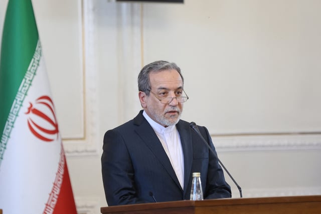 Iranian Foreign Minister Abbas Araghchi speaks during a joint press conference with Russia's Foreign Minister Sergei Lavrov in Tehran, Iran, February 25, 2025. Majid Asgaripour/WANA (West Asia News Agency) via REUTERS
