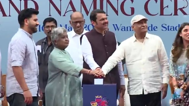 Rohit Sharma's parents inaugurate the Rohit Sharma stand, with cricketer's wife, Ritika Sajdeh (R), also present on the occasion