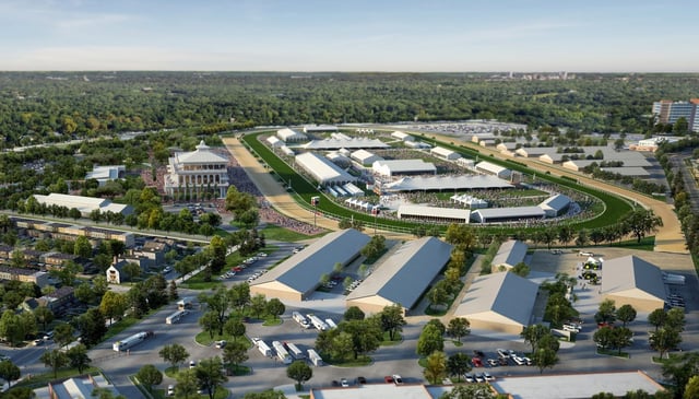 Rendering showing the proposed multi-million dollar renovation to Pimlico. (Courtesy of  Ayers Saint Gross and Populous)