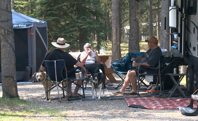 Canadian campgrounds, like this one near Bragg Creek, west of Calgary, are expected to be extra busy this summer as Canadians shun trips to the U.S. for camping closer to home instead.