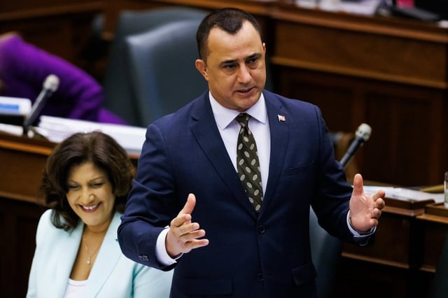 Children, Community and Social Services Minister Michael Parsa attends Question Period at Queen's Park in Toronto on Tuesday, May 13, 2025. 