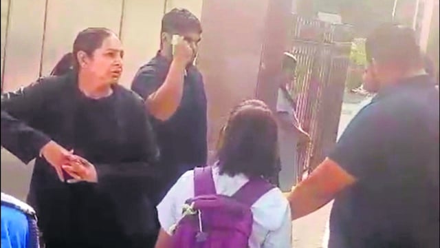 Bouncers at the school’s gate seen checking IDs of students.