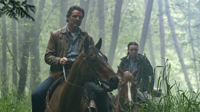 Joel and Ellie on horseback in The Last of Us Season 2 Episode 6