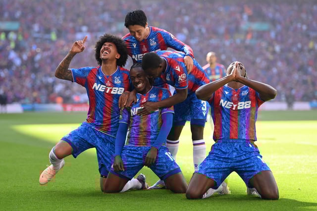 Eberechi Eze (middle) scored the only goal of the game as Crystal Palace beat Manchester City in the FA Cup final.