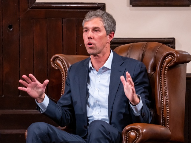 Former U.S. Rep. Beto O'Rourke speaks during his visit to The Cambridge Union on March 17, 2023 in Cambridge, England. (Nordin Catic/Getty for the Cambridge Union)