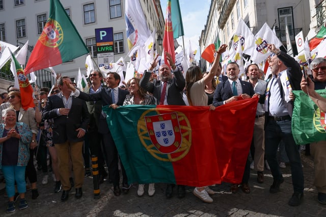 Supporters gather at a rally held by Andre Ventura, leader of Portugal's far-right political party Chega, on the final day of campaigning, ahead of Portugal's general election, in Lisbon, Portugal, May 16, 2025. REUTERS/Rodrigo Antunes/File Photo